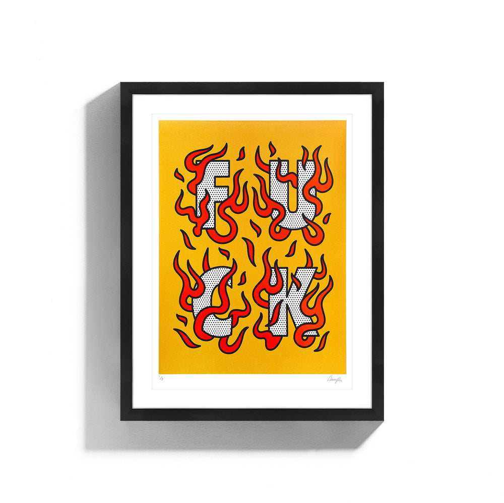 F*CK • Framed Limited Edition Print • Metallic Gold
