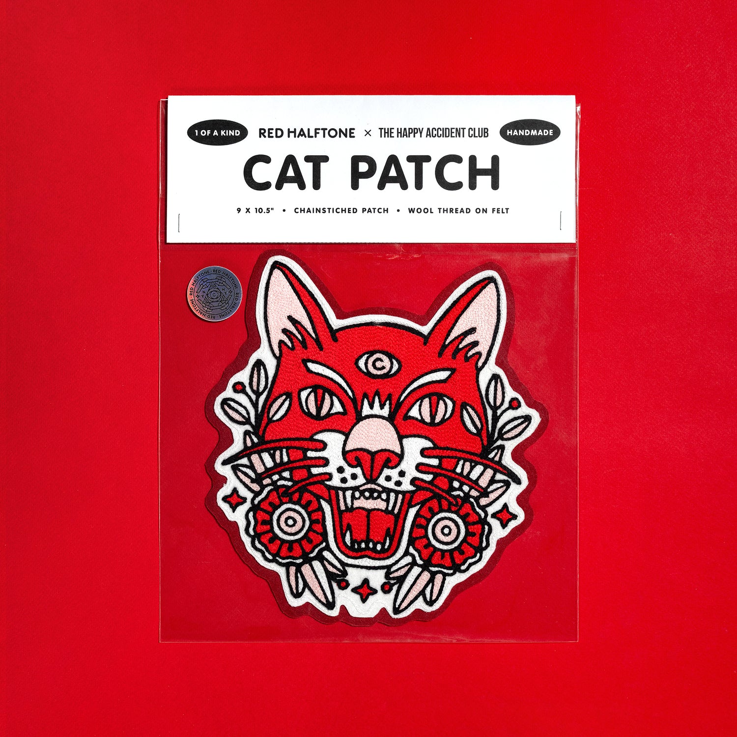 Red Halftone x The Happy Accident Club Oversized Cat Patch