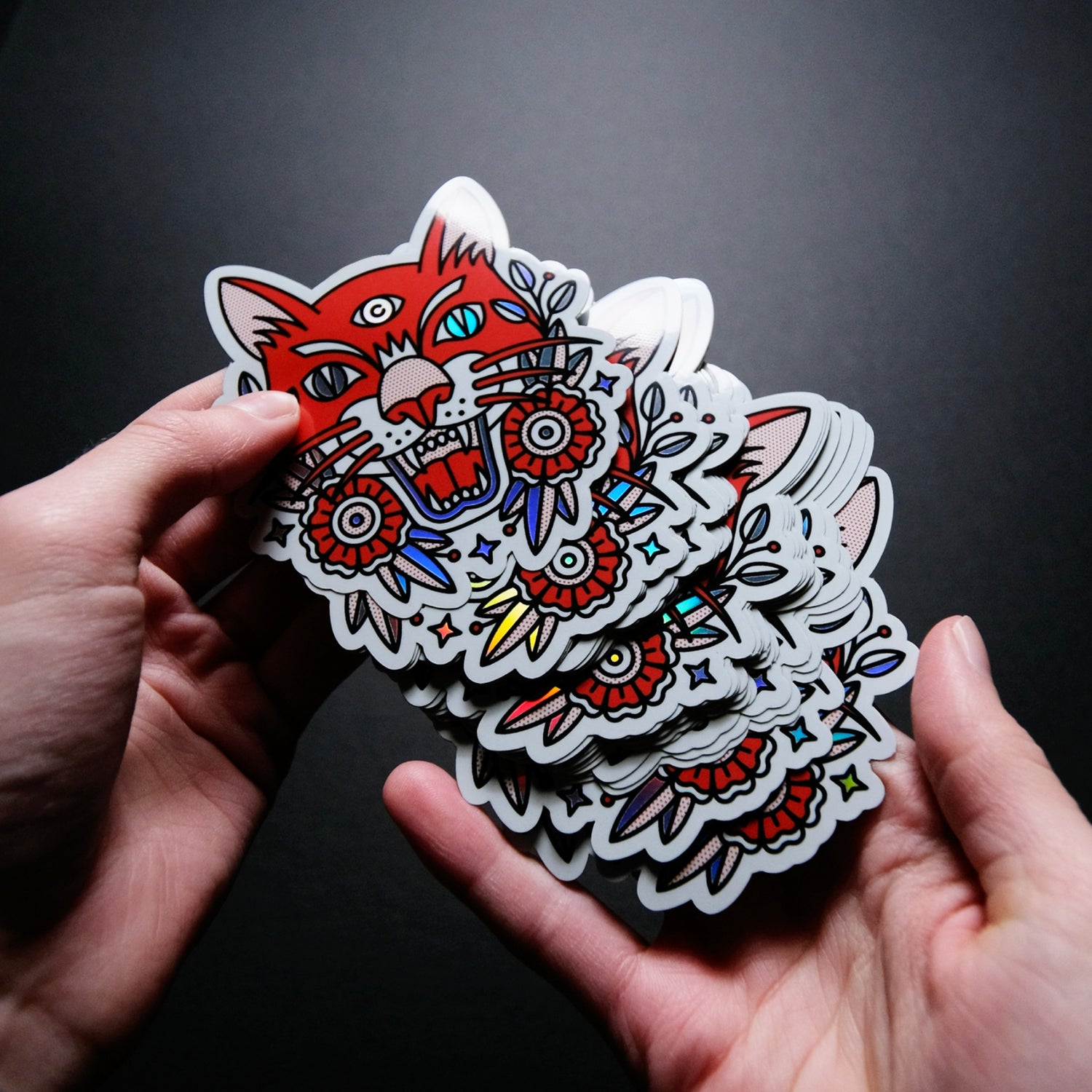 Triclops Cat Holographic Sticker