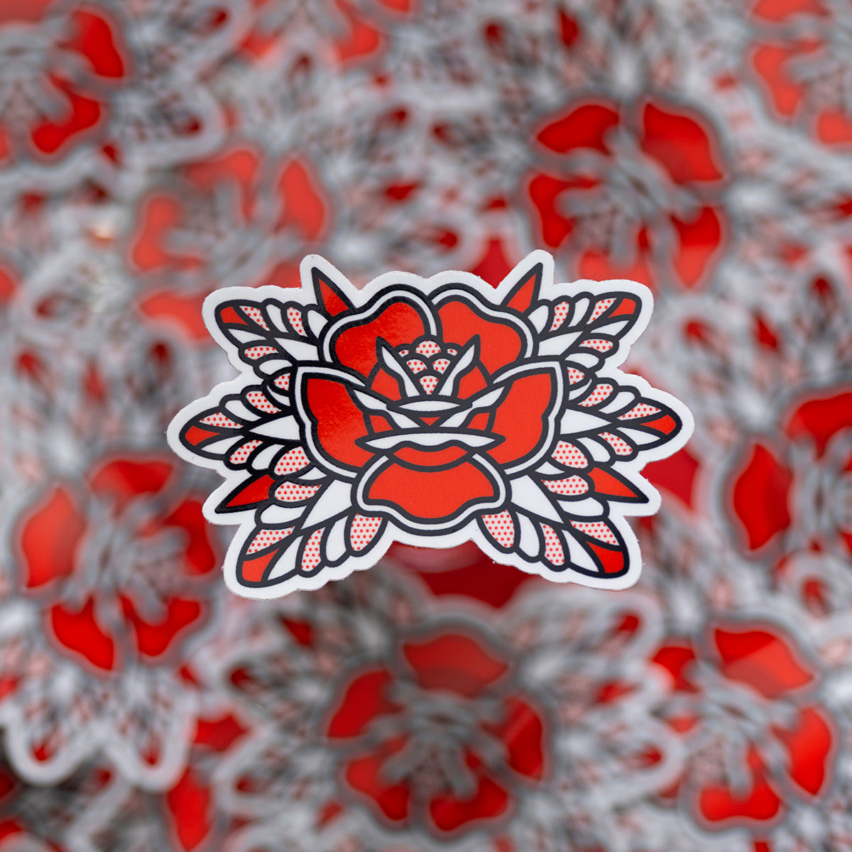 Rose Sticker – Red Halftone LLC